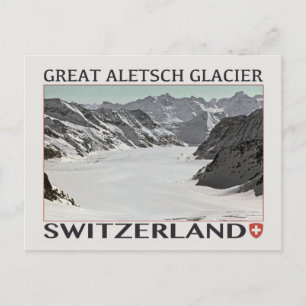 Aletsch Glacier - auf Weiß.jpg Postkarte