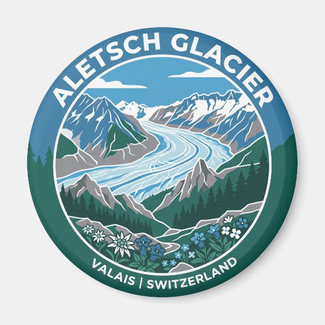 Aletschgletscher Schweiz Magnet (Vorne)