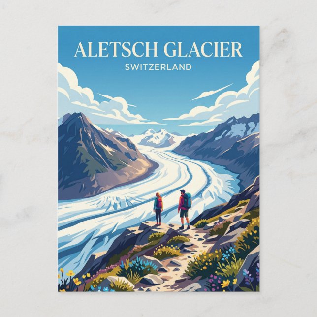 Aletschgletscher Schweiz Postkarte (Vorderseite)