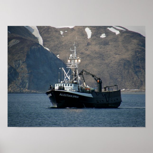 Aleutian Spray, Crab Boat im niederländischen Hafe Poster (Vorne)