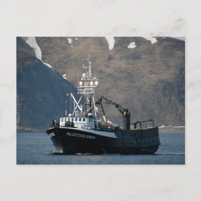 Aleutian Spray, Crab Boat in Dutch Harbour, AK Postkarte (Vorderseite)