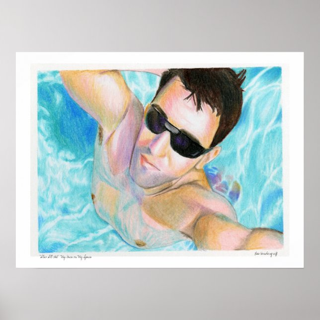 "Alex All Wet" Mein Gesicht auf meinem Wellness-Ce Poster (Vorne)