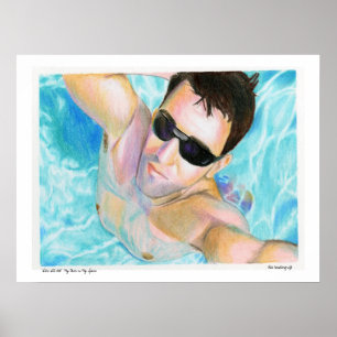 "Alex alles nasse" mein Gesicht auf meinem Poster