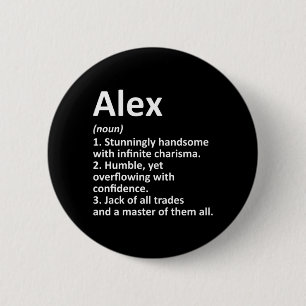 Alex Definition Personalisierter Name Lustiger Geb Button