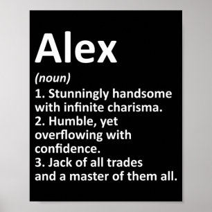 Alex Definition Personalisierter Name Lustiger Geb Poster