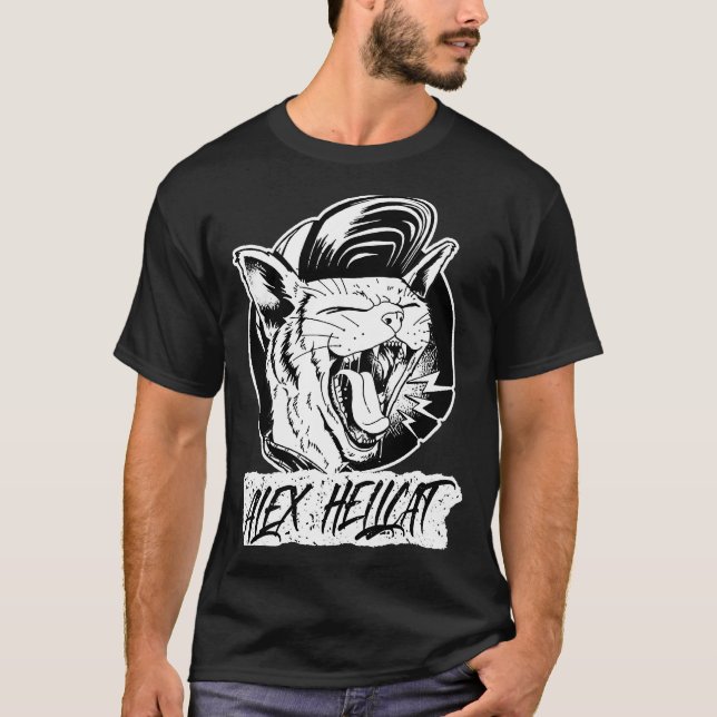 Alex Hellcat schreit Kat Punk T-Shirt (Vorderseite)