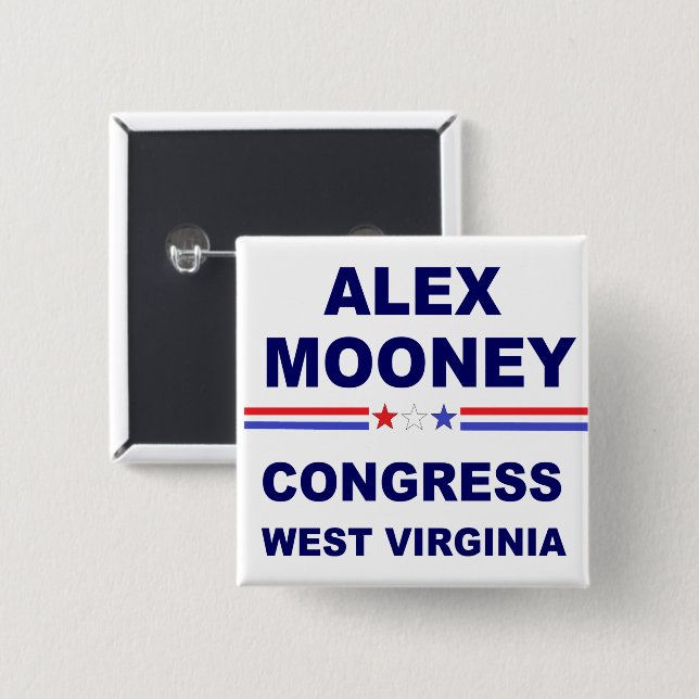 Alex Mooney West Virginia Congress Button (Vorne & Hinten)