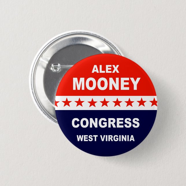 Alex Mooney West Virginia Congress Button (Vorne & Hinten)