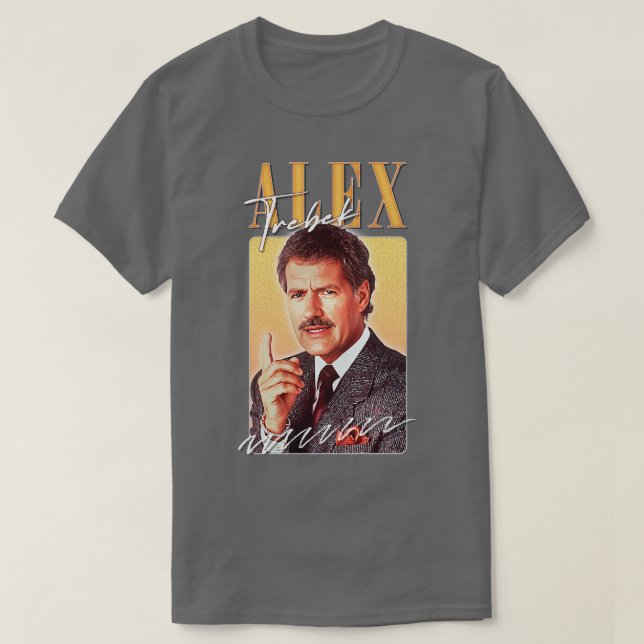 Alex Trebek Retro ästhetisches Lüfterdesign T-Shirt (Design vorne)