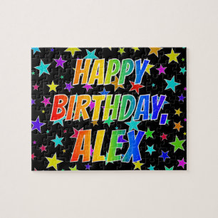 "ALEX" Vorname, Spaß "GLÜCKLICHER GEBURTSTAG" Puzzle