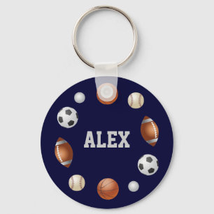 Alex World of Sports Name Schlüsselanhänger - Navy
