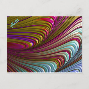 ALEXA ~ 3D Fraktal Design Muster ~ Candy Leckerei Postkarte