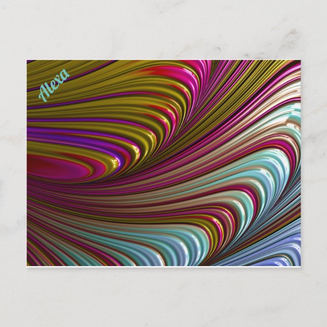 ALEXA ~ 3D Fraktal Design Muster ~ Candy Leckerei  Postkarte (Vorderseite)