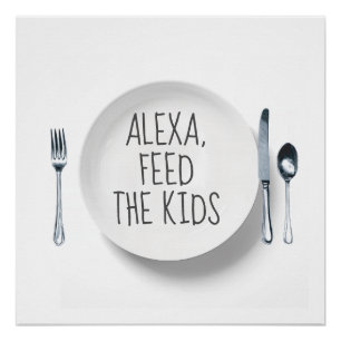 Alexa-Befehl Humor auf Weiß Poster
