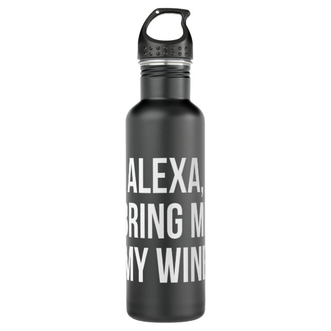 Alexa, bringe mir meinen kurzen Wein Edelstahlflasche (Vorderseite)