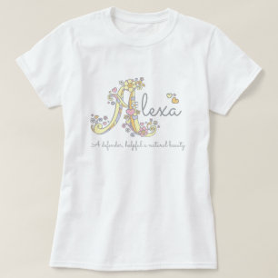 Alexa Girls Name bedeutet Monogram Ladys T-Shirt