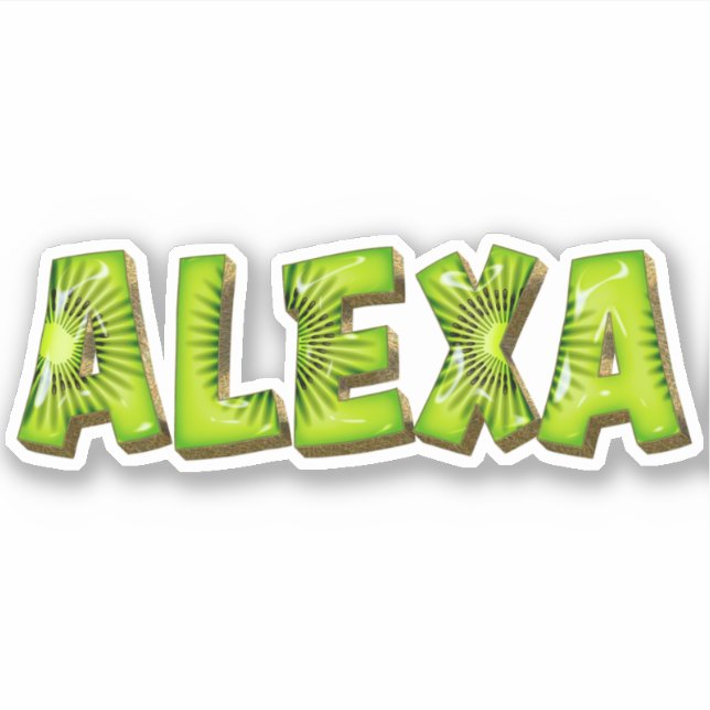 Alexa Name Kiwi Design Aufkleber Sticker (Vorderseite)
