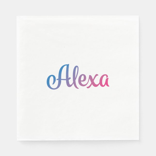 Alexa Stylish Cursive Serviette (Vorderseite)