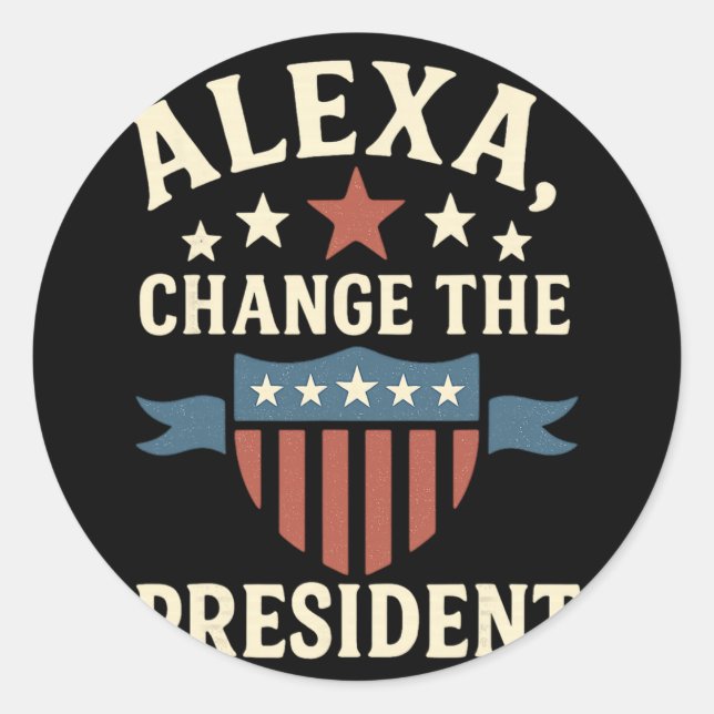 Alexa Trump Präsident Runder Aufkleber (Vorderseite)