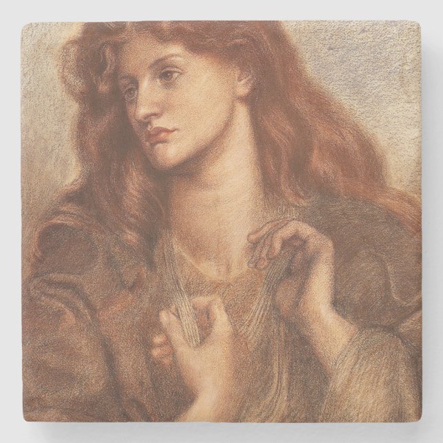 Alexa Wilding (elegante junge Dame mit rotem Haar) Steinuntersetzer (Vorderseite)