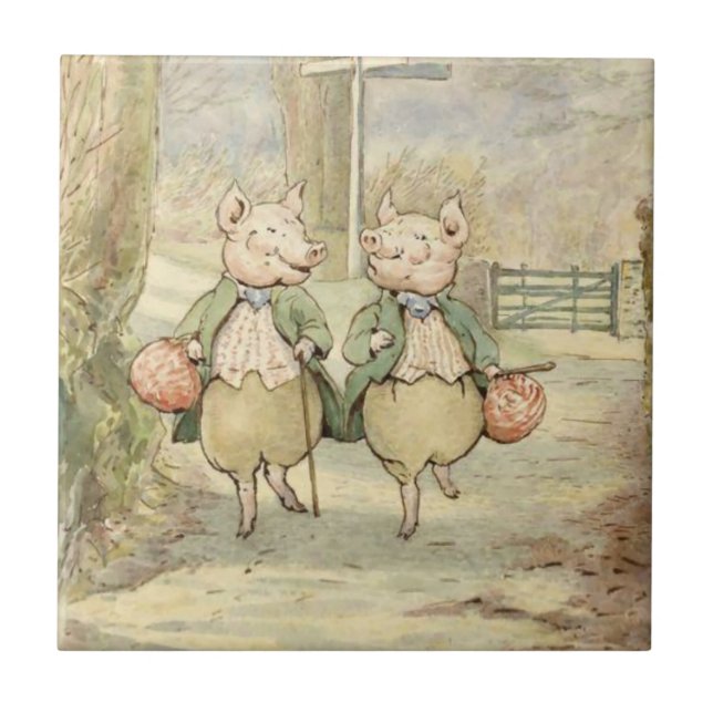 Alexander and Pigling Bland von Beatrix Potter Fliese (Vorderseite)