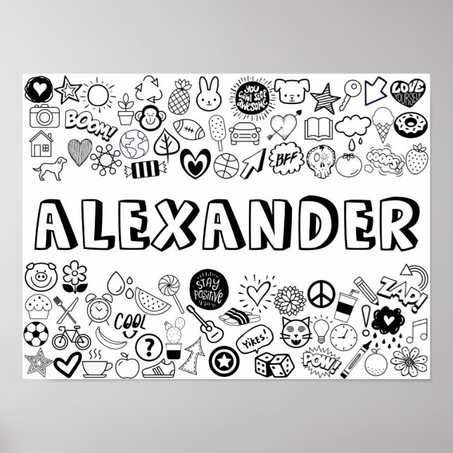'ALEXANDER' Color-it-Yourself-Kontur Poster (Vorne)