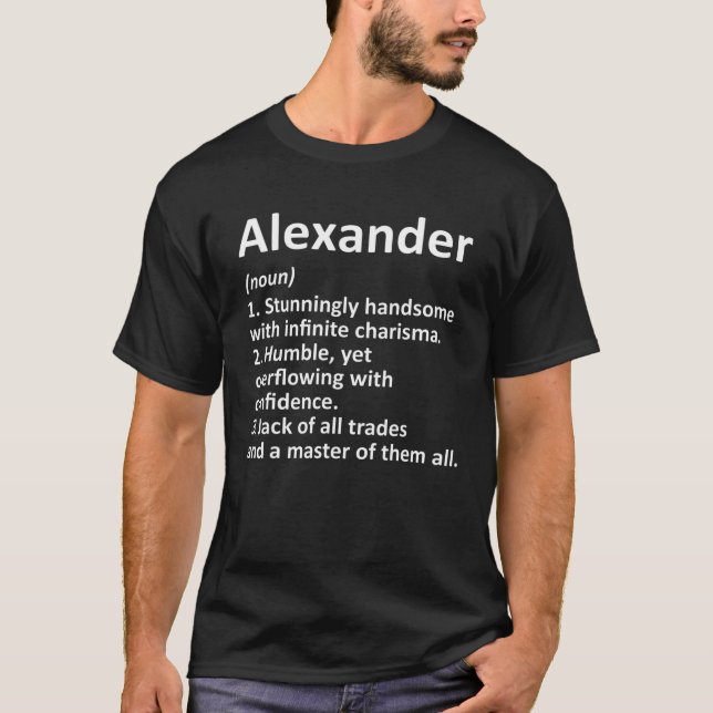 ALEXANDER Definition Personalisiert Name Funny Bir T-Shirt (Vorderseite)