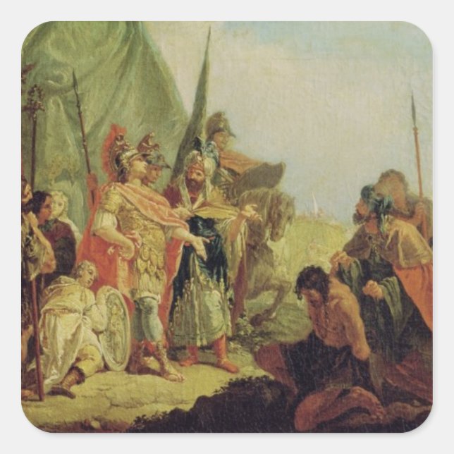 Alexander der Große und Porus Quadratischer Aufkleber (Vorderseite)