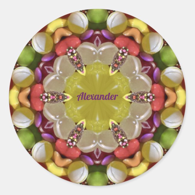 ALEXANDER ~ EASTER CANDY ~ Klassischer Rundaufkleb Runder Aufkleber (Vorderseite)