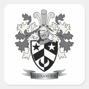 Alexander-Familienwappen-Wappen Quadratischer Aufkleber