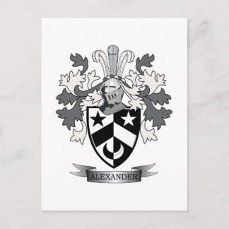 Alexander Family Crest Coat of Arms Postkarte