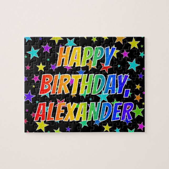 "ALEXANDER" First Name, Fun "HAPPY BIRTHDAY" Puzzle (Horizontal)