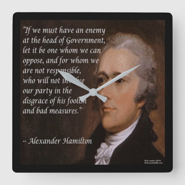 Alexander Hamilton "Enemy Leader Wall Clock" Quadratische Wanduhr (Vorderseite)