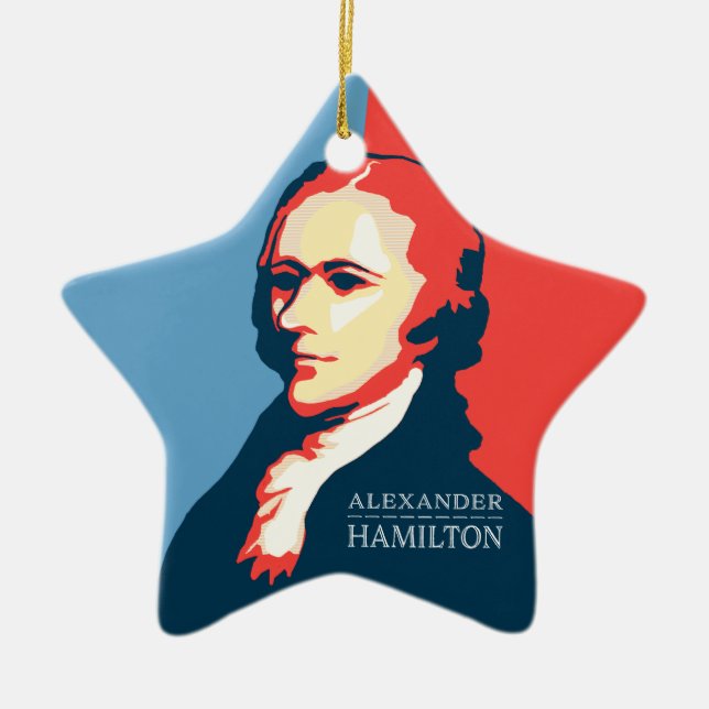 Alexander Hamilton für Ihren Weihnachtsbaum Keramikornament (Vorne)