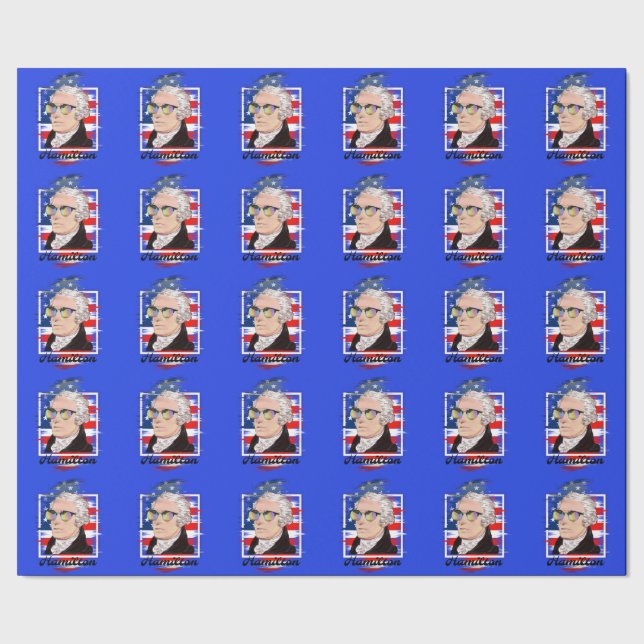 Alexander Hamilton in Farbtragenden Schatten Geschenkpapier (Saum)