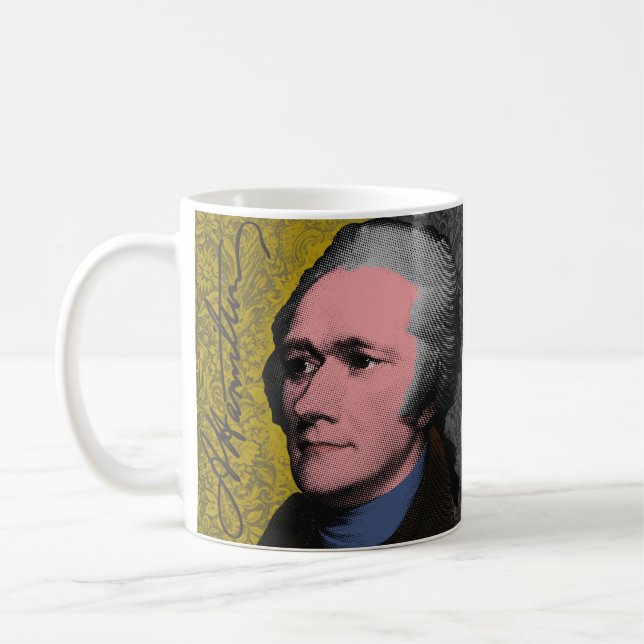 Alexander Hamilton Pop Art Portrait Tasse (Links)