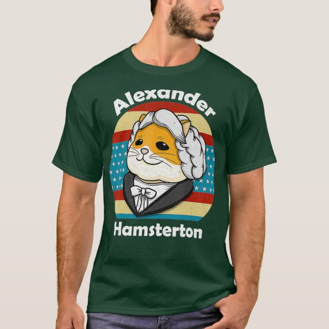 Alexander Hamilton Retro Hamster Alexander T-Shirt (Vorderseite)