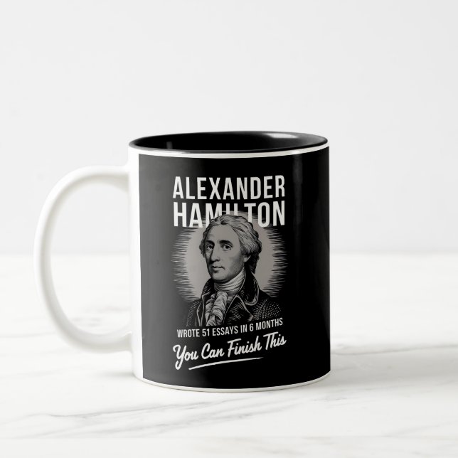 Alexander Hamilton schrieb 51 Essays in 6 Monaten Zweifarbige Tasse (Links)