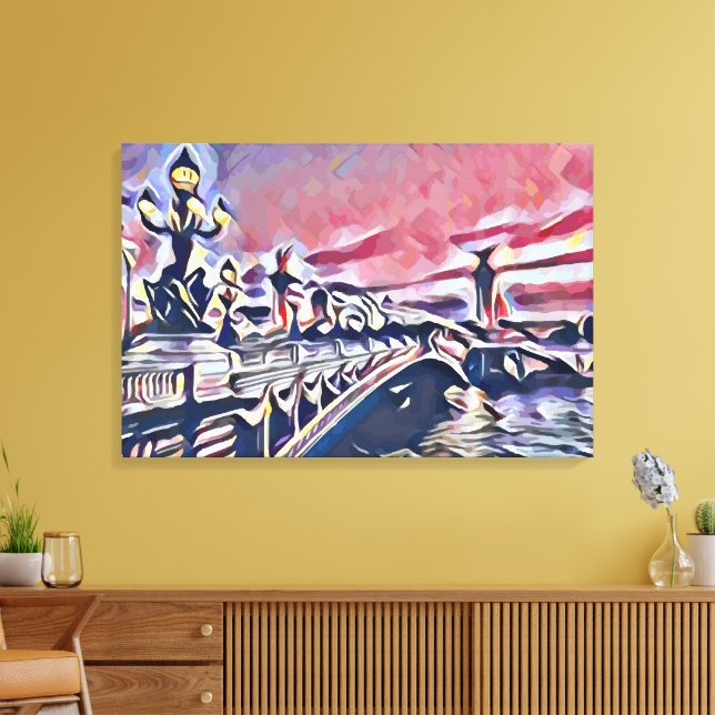 Alexander III Bridge Leinwanddruck (Insitu (Wohnzimmer))