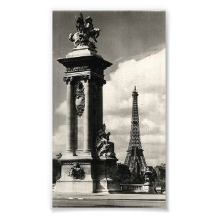 Alexander III Bridge und Eiffelturm in Paris Fotodruck
