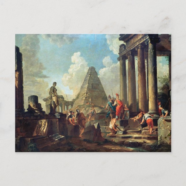 Alexander III der Große vor dem Grab Postkarte (Vorderseite)