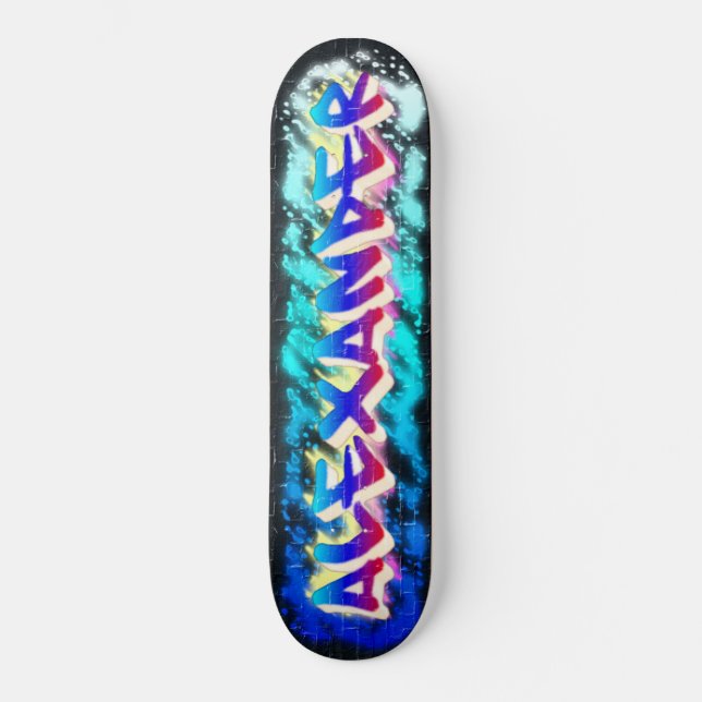 ALEXANDER Maßgeschneidertes Graffiti-Skateboard Skateboard (Vorderseite)