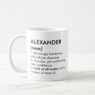 Alexander Name, Bearbeitbarer Name, Benutzerdefini Kaffeetasse