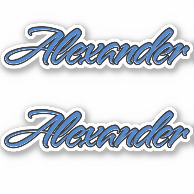 Alexander Name blue Aufkleber Sticker Stickerset (Vorderseite)