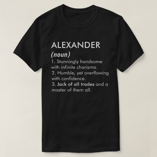 Alexander name, Editable name, Custom name T-Shirt (Design vorne)
