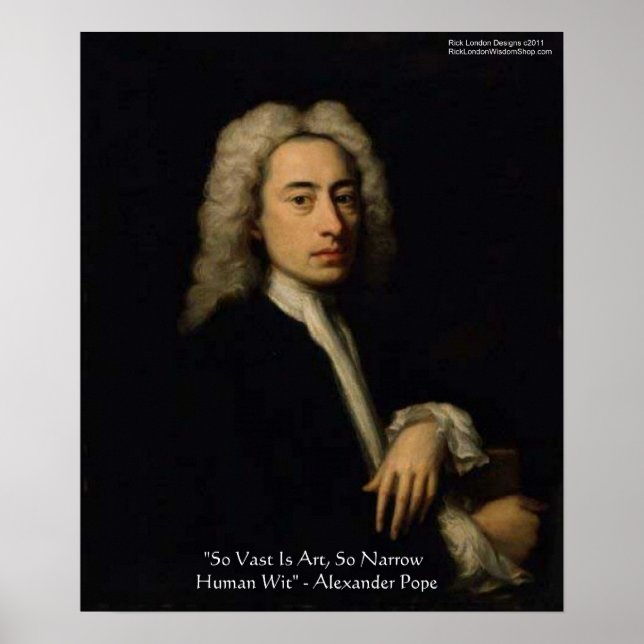 Alexander Pope "Art Vs Wit" Weisheit Zitat Poster (Vorne)