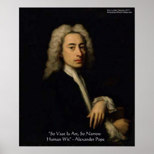 Alexander Pope "Kunst Vs Geist" Weisheitszitate Po Poster