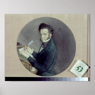 Alexander Puschkin bei der Arbeit, 1899 Poster