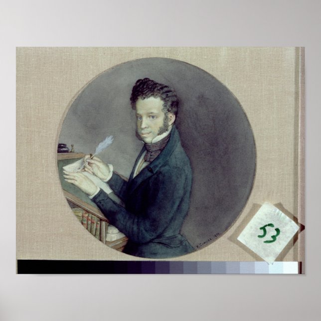 Alexander Puschkin bei der Arbeit, 1899 Poster (Vorne)