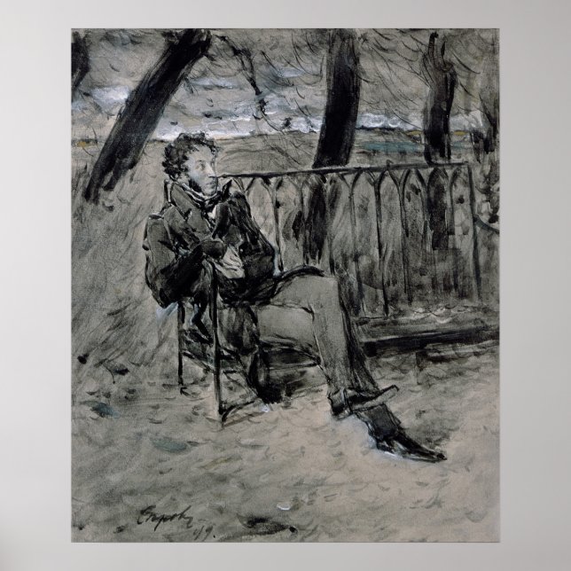 Alexander Puschkin in einem Park, 1899 Poster (Vorne)